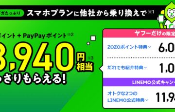 2023年9月1日からリニューアルしたLINEMOの正規代理店「Yahoo携帯ショップ」の独自特典の詳細_スマホプラン申込の場合18,940円分のポイント