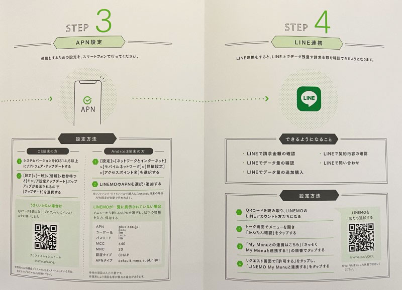 LINENOの初期設定手順_ステップ3＆4